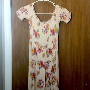 Size M pink, floral, off shoulder, long dress